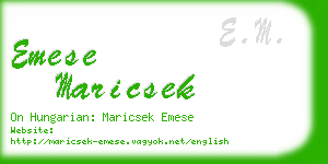 emese maricsek business card